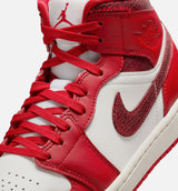 Air Jordan 1 Mid SE Womens Lifestyle Shoe - Sail/Team Red/Varsity Red