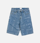 Knowledge Big Denim Mens Short - Blue