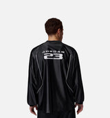 Brooklyn Goalie Mens Long Sleeve Shirt - Black/White/Metallic Silver