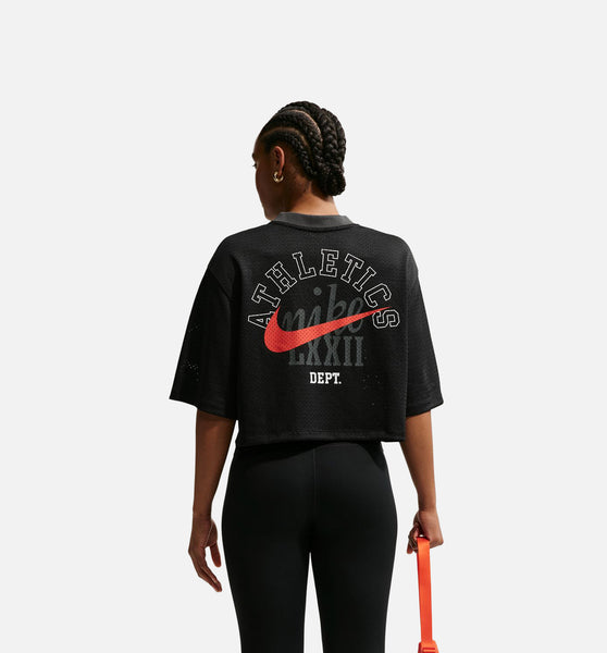 Nike IR1650-010 Sportswear Oversized Heritage Cropped Mesh Womens