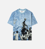 AJ 85 Graphic Mens Short Sleeve Shirt - Blue/Black