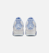 Air Jordan 4 Retro Aluminum Womens Lifestyle Shoe - White/Aluminum/Blue Tint/Oil Green