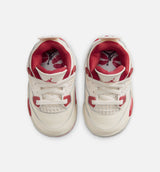 Air Jordan 4 Retro Valentines Day Infant Toddler Lifestyle Shoe - Pale Ivory/Sierra Red/Tough Red