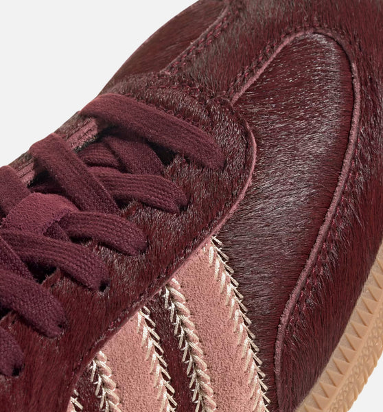 adidas JP5330 Samba OG Maroon Sand Strata Pony Womens Lifestyle Shoe