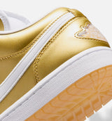 Air Jordan 1 Low Womens Lifestyle Shoe - Gold/White/Gum Yellow