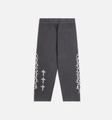 Prayer Washed Fleece Jogger Mens Pant - Grey/Beige