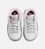 Air Jordan 5 Retro Medium Soft Pink Infant Toddler Lifestyle Shoe - White/Black/Medium Soft Pink Free Shipping