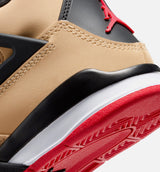 Air Jordan 4 Retro Preschool Lifestyle Shoe - Sesame/Fire Red/Black/White