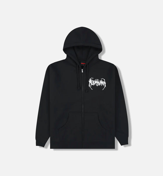 Pleasures P25F072-BLK Pond Zip Up Mens Hoodie - Black