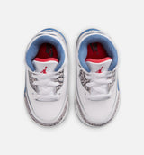 Air Jordan 3 Retro OG True Blue Infant Toddler Lifestyle Shoe White/Fire Red/True Blue Free Shipping