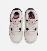 Air Jordan 4 Retro Flight Club Preschool Lifestyle Shoe - Sail/Black/University Red