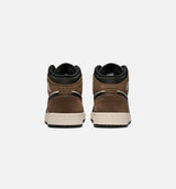 Air Jordan 1 Mid Grade School Lifestyle Shoe - Black/Phantom/Palomino/University Red