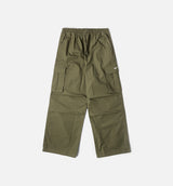 Mid Rise Oversized Woven Cargo Womens Pant - Medium Olive/Sail