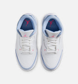 Air Jordan 3 Retro Cobalt Bliss Preschool Lifestyle Shoe - White/Cobalt Bliss/Football Grey/Pink Glow