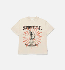 HONOR HTG240194-BONE
 Spiritual Warfare Mens Short Sleeve Shirt - Bone Image 0