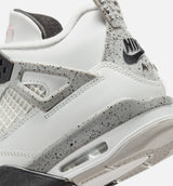 Air Jordan 4 Retro White Cement Grade School Lifestyle Shoe - Summit White/Fire Red/Cement Grey/Black