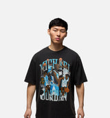 NSW Essentials Michael Mens Short Sleeve Shirt - Black/Dark Powder Blue