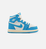 Air Jordan 1 Retro High OG UNC Reimagined Infant/Toddler Shoe - Dark Powder Blue/Sail