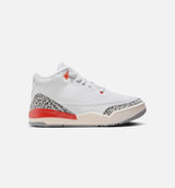 Air Jordan 3 Retro Georgia Peach Preschool Lifestyle Shoe - White/Cosmic Clay/Sail/Cement Grey