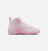 Air Jordan 12 Retro Pearl Pink Grade School Lifestyle Shoe - Pearl Pink/Medium Soft Pink