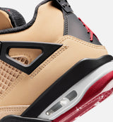 Air Jordan 4 Retro Grade School Lifestyle Shoe - Sesame/Fire Red/Black/White