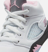 Air Jordan 5 Retro Medium Soft Pink Infant Toddler Lifestyle Shoe - White/Black/Medium Soft Pink Free Shipping