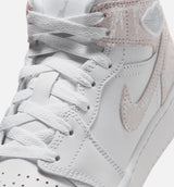 Air Jordan 1 Mid SE Grade School Lifestyle Shoe - White/Field Silver