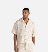 Mind Maze Camp Mens Short Sleeve Shirt - Natural