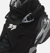 Air Jordan 8 Retro Chrome Black And Light Graphite Grade School Lifestyle Shoe - Black/White/Light Graphite