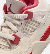 Air Jordan 4 Retro Valentines Day Infant Toddler Lifestyle Shoe - Pale Ivory/Sierra Red/Tough Red