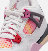 Air Jordan 4 Retro Comic Preschool Lifestyle Shoe - Off White/Fire Pink/Anthracite Free Shipping