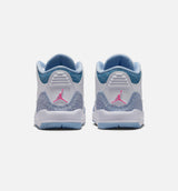 Air Jordan 3 Retro Cobalt Bliss Infant Toddler Lifestyle Shoe - White/Cobalt Bliss/Football Grey/Pink Glow