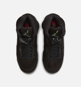 Air Jordan 5 Retro Halloween Grade School Lifestyle Shoe - Black/Picante Red/Glow N The Dark