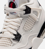 Air Jordan 4 Retro Flight Club Grade School Lifestyle Shoe - Sail/Black/University Red