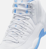 Air Jordan 12 Retro White and University Blue Mens Lifestyle Shoe - White/University Blue/Metallic Silver