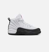 Air Jordan 12 Retro Taxi Flip Preschool Lifestyle Shoe - White/Gym Red/Black