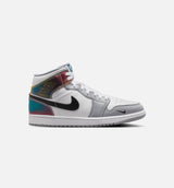 Air Jordan 1 Mid SE Mens Lifestyle Shoe - Black/White/Wolf Grey