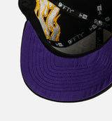 Los Angeles Lakers Flames 9Fifty Snapback Mens Hat - Black/Purple