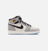 Air Jordan 1 Retro High OG Cool Grey Grade School Lifestyle Shoe - Cool Grey/Black/Game Royal)