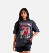 Oversized Graphic Tee Womens Short Sleeve Shirt - Black