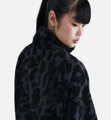 NSW High Pile Cheetah Fleece Zip Up Mens Jacket - Black/Sail