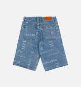 Knowledge Big Denim Mens Short - Blue