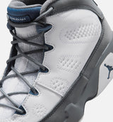 Air Jordan 9 Retro Flint Grey and French Blue Preschool Lifestyle Shoe - White/French Blue/Flint Grey