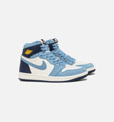 Air Jordan 1 Retro High OG White and Gold Womens Lifestyle Shoe - Blue/Gold
