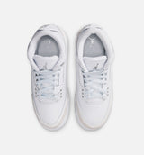 Air Jordan 3 Retro White And Silver Grade School Lifestyle Shoe - White/Metallic Silver Free Shipping