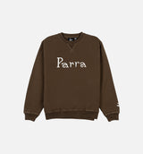 Weird Trad Logo Mens Crewneck - Brown