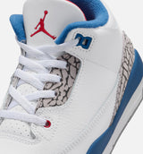 Air Jordan 3 Retro OG True Blue Preschool Lifestyle Shoe - White/Fire Red/True Blue Free Shipping