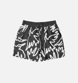 Birds Fly Free Swim Mens Short - Black
