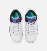 Air Jordan 5 Retro Grape Preschool Lifestyle Shoe - White/New Emerald/ Grape Ice/Black