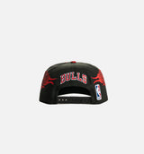 Chicago Bulls Flames 9Fifty Snapback Mens Hat - Black/Red